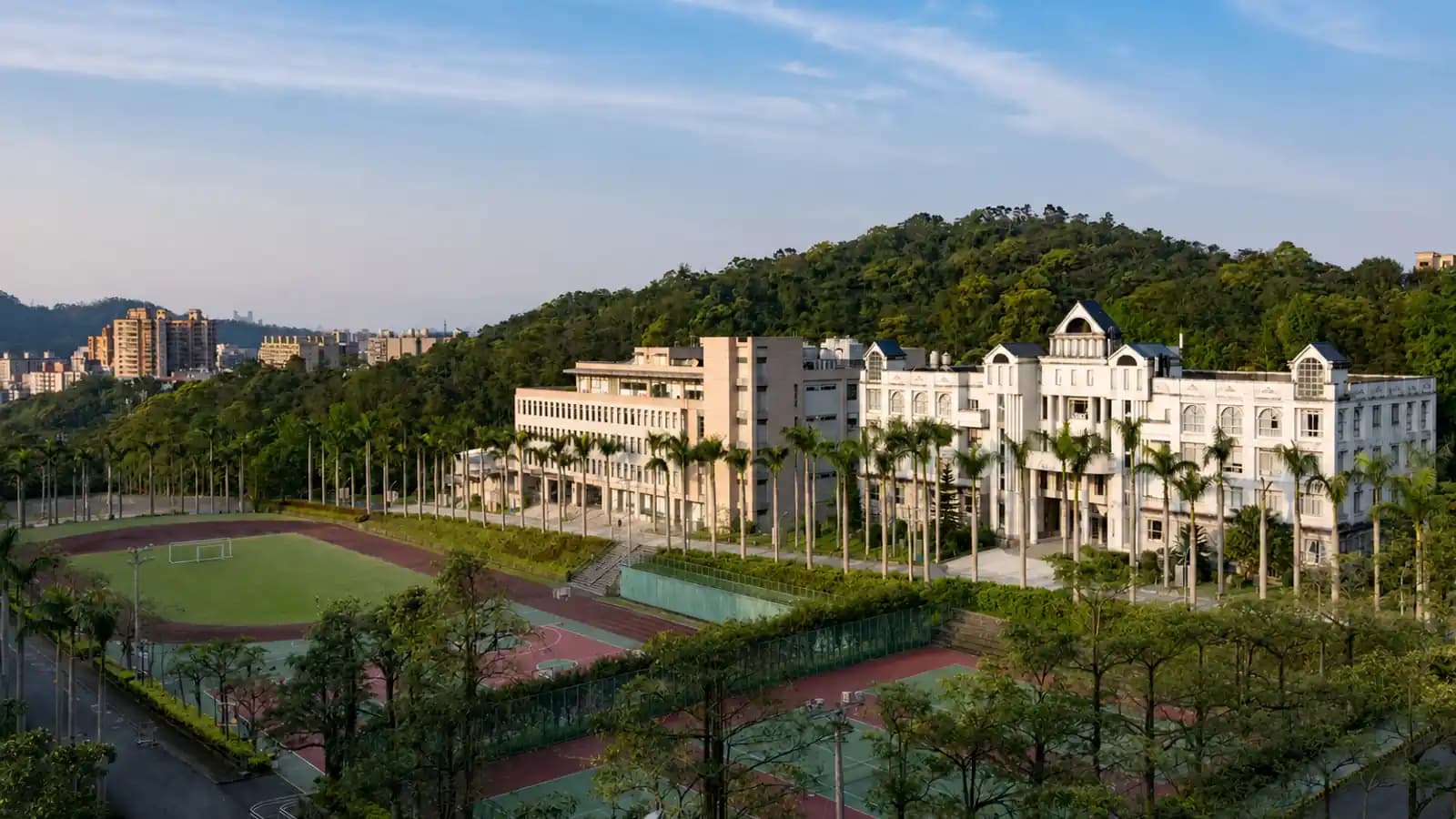 Minh họa biên tập về một khuôn viên học thuật dành cho Jinwen University of Science and Technology